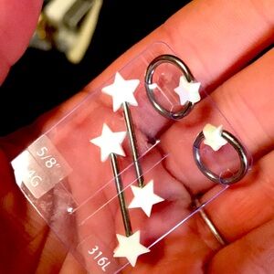 Woman’s nipple piercing never been used brand new